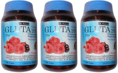 

Gluta Gluta 20000 Mg Glutathione Skin Whitening 60 Caps (Pack of 3)(60 g)