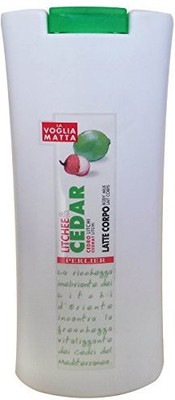 

La Voglia Matta Voglia Matta: "Litchee & Cedar" Body Milk * 9.4 Fluid Ounce (280mL) Bottle * [ Italian Import ](295 g)