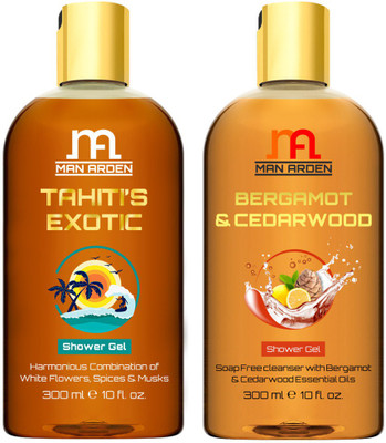 

Man Arden Tahiti’s Exotic + Bergamot & Cedarwood Luxury Shower Gel(300 ml, Pack of 2)