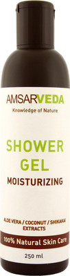 

Amsarveda 100% Natural Moisturizing Shower Gel with Aloe Vera, Coconut & Shikakai(250 ml)