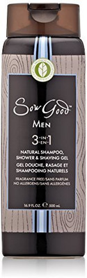 

Sow Good 3-In-1 Natural Shampoo Shower And Shaving Gel For Men Fragrance Free(499.733 ml)