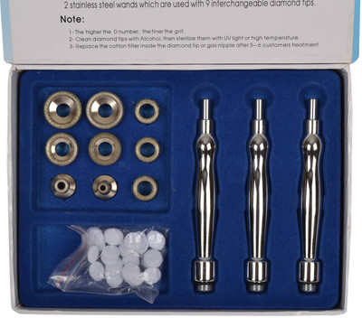 

Dr Glow Diamond Microdermabrasion Skin Care Accessories Set with 9 Stainless Steel Tips + 3 Wands + 30PCs Cotton Filters(200 g)