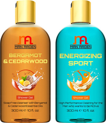 Man Arden Bergamot & Cedarwood + Energizing Sport Luxury Shower Gel (Pack Of 2)(600 ml, Pack of 2)