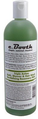 

C. Booth Triple Action Rosemary Bath Shower and Hair Wash, Mint,(473 ml)