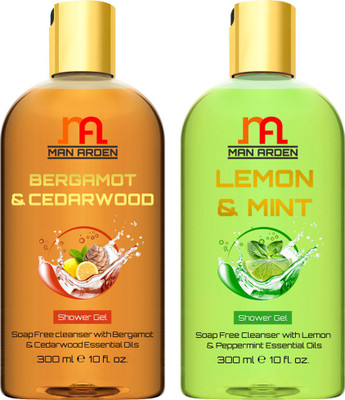 

Man Arden Bergamot & Cedarwood + Lemon & Mint Luxury Shower Gel (Pack Of 2)(600 ml, Pack of 2)