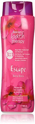 

Belcam Bath Therapy Escape 3-in-1 Body Wash, Bubble Bath and Shampoo, Bora Bora Hibiscus Flower,(499.733 ml)