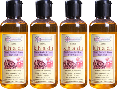 

Khadi Rishikesh Herbal Sandal Wood & Honey 4 Bodywash Each - 210ML(840 ml, Pack of 4)
