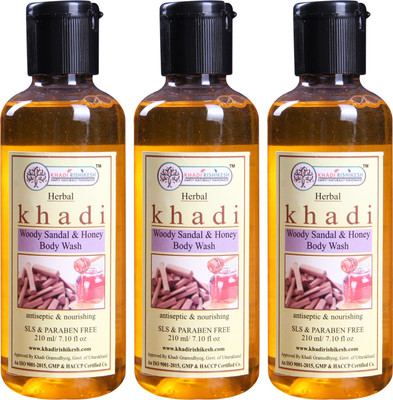 

Khadi Rishikesh Herbal Sandal Wood & Honey 3 Bodywash Each - 210ML(630 ml, Pack of 3)