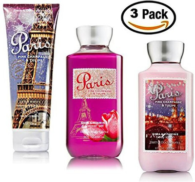 

Bath & Body Works Pink Champagne and Tulips - 3 Piece and Paris Scent Gift Set(220 ml)
