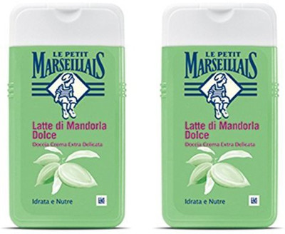 Le Petit Marseiliais "Latte Di Mandorla Dolce" Shower Cream, Sweet Almond Milk Scent Bottles (Pack Of 2)(250 ml, Pack of 2)