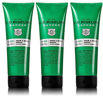 

C.O. Bigelow Bath and Body Works Barber Hair & Body Wash Elixir Green(236 ml, Pack of 3)