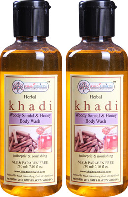 

Khadi Rishikesh Herbal Sandal Wood & Honey 2 Bodywash Each - 210ML(420 ml, Pack of 2)