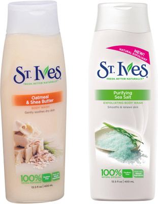 

St. Ives Oatmeal & Shea Butter With Purifying Sea Salt Body Wash(800 ml, Pack of 2)