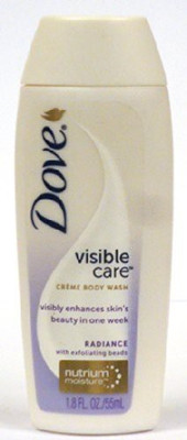 

Dove VisibleCare CrÃ¨me Radiance with Exfoliating Beads Travel Size Pack of 12(54 ml)