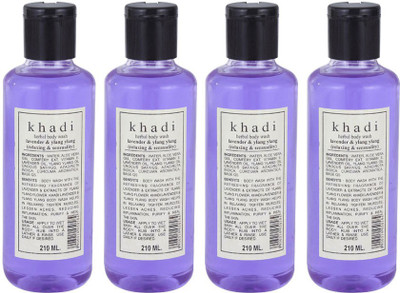 

Khadi Natural Lavender & Ylang Ylang Body Wash- Set of 4(840 ml, Pack of 4)