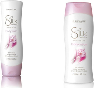 

Oriflame Sweden Silk Beauty White Glow Body Wash and Body Lotion(400 ml)