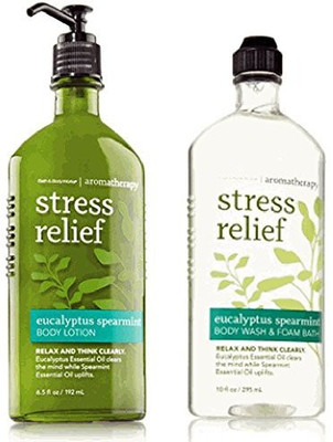 

Bath & Body Works Body Works Aromatherapy Stress Relief Eucalyptus Spearmint & Foam Bath and 65 Body Lotion Bundle Eucalyptus Spearmint(195 ml, Pack of 2)