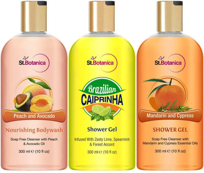 

St.Botanica Peach and Avocado + Brazilian Caiprinha + Mandarin & Cypress Luxury Shower Gel(300 ml)