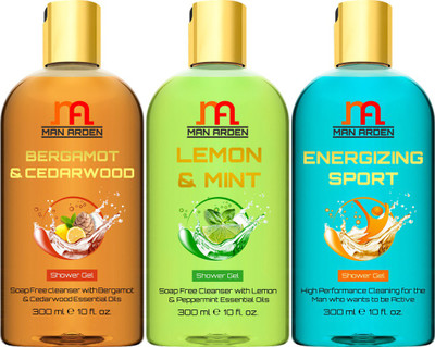 

Man Arden Bergamot & Cedarwood + Lemon & Mint + Energizing Luxury Shower Gel(300 ml)