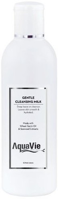 

AquaVie Skin Cleansing Milk for Dry, Oily and Sensitive Skins - Wheat Germ Oil contains Antioxidant Properties - Ivy Extract Protects Skin from Aging - Algae Extract helps Regenerating and Soothing Skin - 100% MONEY BACK GUARANTEE(200 g)