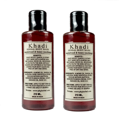 

Khadi Herbal Sandalwood & Honey Body Wash(420 ml, Pack of 2)
