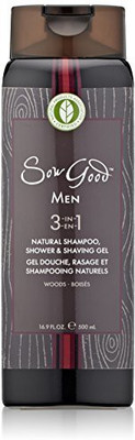 

Sow Good 3-In-1 Natural Shampoo Shower And Shaving Gel For Men Woods(499.733 ml)