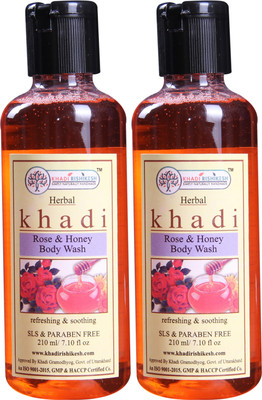 

Khadi Rishikesh Herbal Rose & Honey 2 Bodywash Each - 210ML(420 ml, Pack of 2)