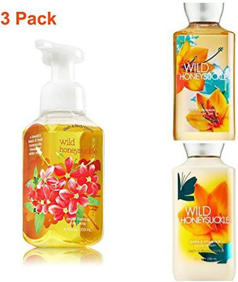 

Bath & Body Works Honeysuckle Hand Soap, Shower Gel Lotion Gift Set (3 Pack)(259 ml, Pack of 3)