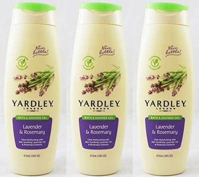 Yardley London of London Skin Soothing Bath and Lavender and Rosemary Pack of 3(480 ml)