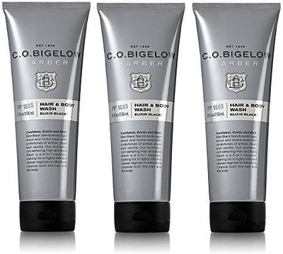 

C.O. Bigelow 3 Bath and Body Works Barber Hair & Body Wash Elixir Black(236 ml, Pack of 3)