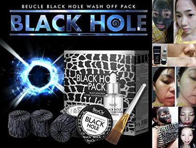 

BEUCLE Black Hole Pack Black Hole Wash Off Zombie Pack , Acne Skin Care and Whitening , Pore Tightening Formula & Brush/ Blackhead Sebum Control(200 g)
