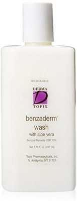 Topix Derma Benzoyl Peroxide % Benzaderm Wash with Aloe Vera 775 bottle(230 ml)