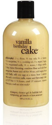 

Philosophy Vanilla Birthday Cake Shampoo/Shower Gel/Bubble Bath,(480 ml)