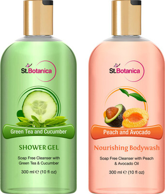 

St.Botanica Green Tea And Cucumber Shower Gel + Peach and Avocado Nourishing Luxury Body Wash(300 ml, Pack of 2)