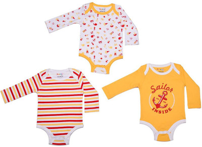 Begonia Baby Boys Multicolor Bodysuit, White