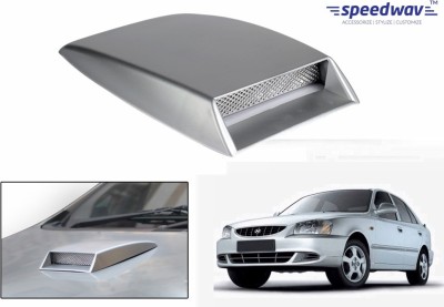 

Speedwav Car Turbo Style Air Intake Silver-Hyundai Accent Bonnet Scoop