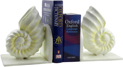 

Gaarv Snail Shell Bookend Aluminium Book End(White, Pack of 2)