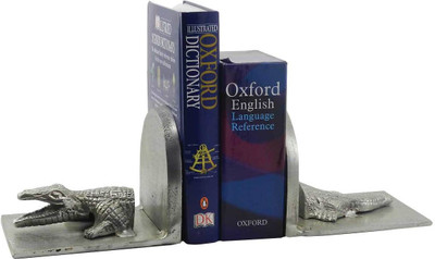 

Gaarv Croc Bookend Aluminium Book End(Silver, Pack of 2)