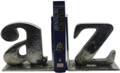 

Gaarv Alphabet Bookend Aluminium Book End(Silver, Pack of 2)