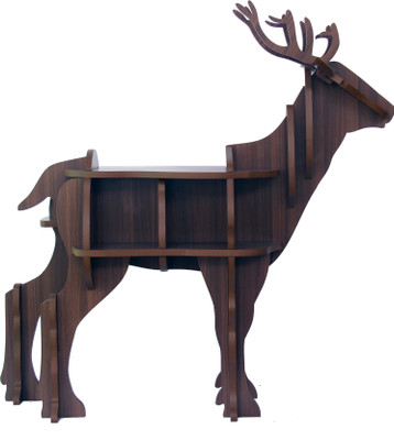 

GR8 BUNCH Deer Shape Wooden Wall Shelf(Number of Shelves - 6)