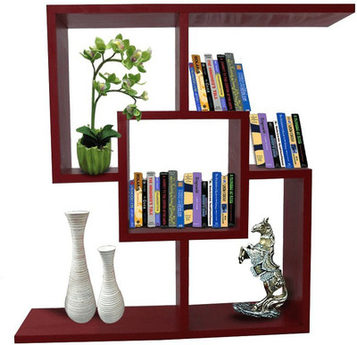 

Afydecor Solid Wood Open Book Shelf(Finish Color - Red)