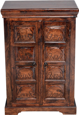 HomeTown Tuskar Solid Wood Close Book Shelf(Finish Color - Walnut)