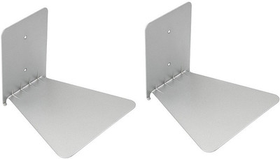 

Metallic Set Of Two Invisible Room Decorative Bookcase Holder Hidden Rack Floating Creative Decor Wall Mount Metal Open Book Shelf(Finish Color - Silver)