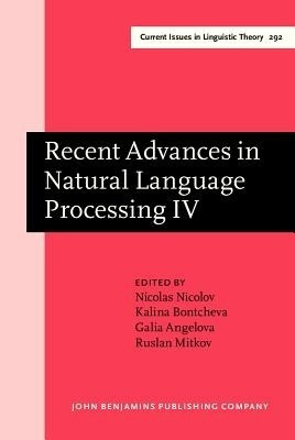 Recent Advances in Natural Language Processing IV(English, Hardcover, unknown)