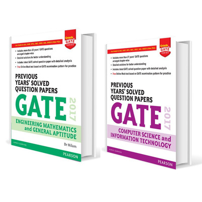 GATE - Computer Science and Information Technology / Engineering Mathematics and General Aptitude (Pack of 2 Books)  - 2017 Previous Years� Solved Question Papers 2017 Edition(English, Paperback, Pearson Editorial)