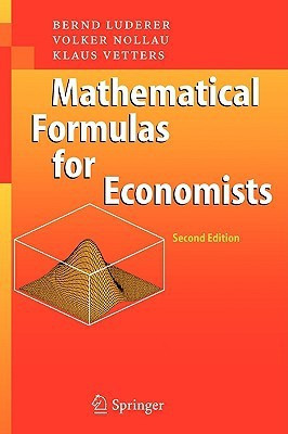 Mathematical Formulas for Economists(English, Paperback, Luderer Bernd)