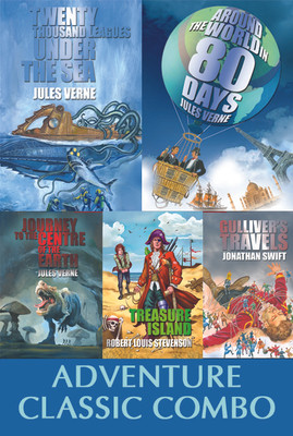 Adventure Classic (Set of 5 Books)(English, Paperback, Jonathan Swift, Robert Louis Stevenson, Jules Verne)