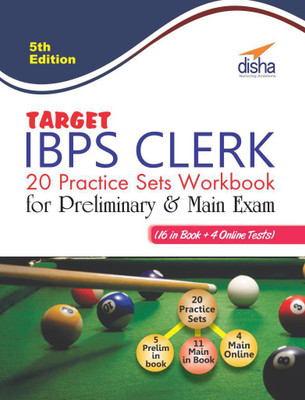 Target IBPS Clerk 20 Practice Sets Workbook for Preliminary & Main Exam (16 in Book + 4 Online Tests) 5th English Edition(English, Paperback, Disha Experts)