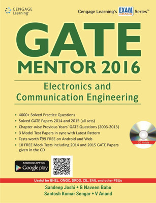 GATE - Mentor 2016 Electronics and Communication Engineering (With CD) 1st  Edition(English, Paperback, G. Navee Babu, Sandeep Joshi, V. Anand, Santosh Kumar Sengar)