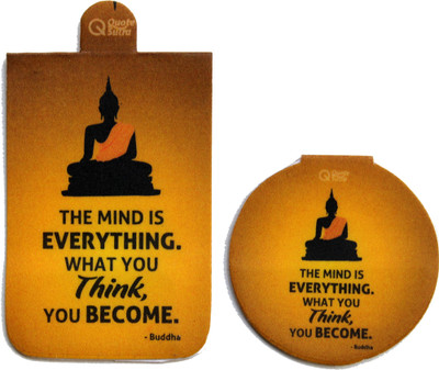 

QuoteSutra The Mind Is Everything Set of 2 Magnetic Bookmarks Bookmark(Inspirational, Yellow)